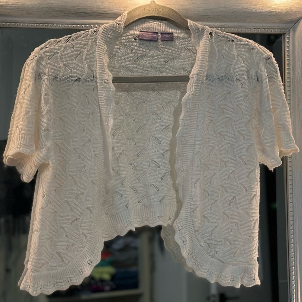 Laura Scott Petite SP White Mini Cardigan